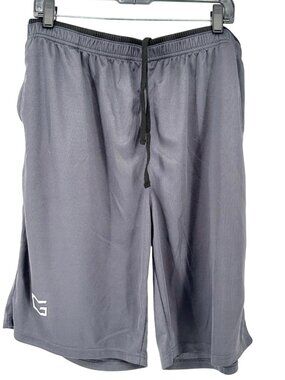 Mens Gray Gradual Athletic Shorts XL Elastic Waistband Drawstring Lightweight